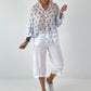 Transparent Tunic with Ruffle Sleeves - white