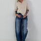 Weicher Strickpullover mit Polokragen - beige