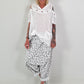 Leinen Shirt mit Ösen und Schulter Cut-Outs - weiss