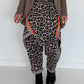 Haremhose im Leo-Print - taupe-mehrfarbig