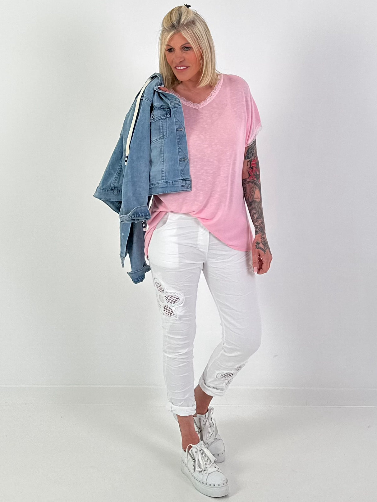 T-shirt with back bow - pink