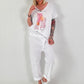 T-shirt with shoe print and glitter details - white-pink