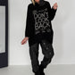 Hoodie mit Statement-Prints - schwarz