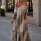 Carmen Sommerkleid mit Muster - taupe