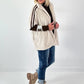 Pelzjacke mit Strickarm Modell "Fluffline" - beige