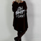 Oversized shirt model "KEEP CALM" - coffee