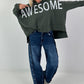 Jeans with vertical button placket - denim