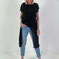 Mesh shirt with overlapping hole pattern - black