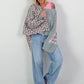 Short quilted jacket Leo - beige-pink