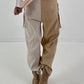 Suede-look trousers, model "Dual Harmony" - ecru-beige