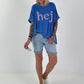 T-Shirt Hej - royalblau
