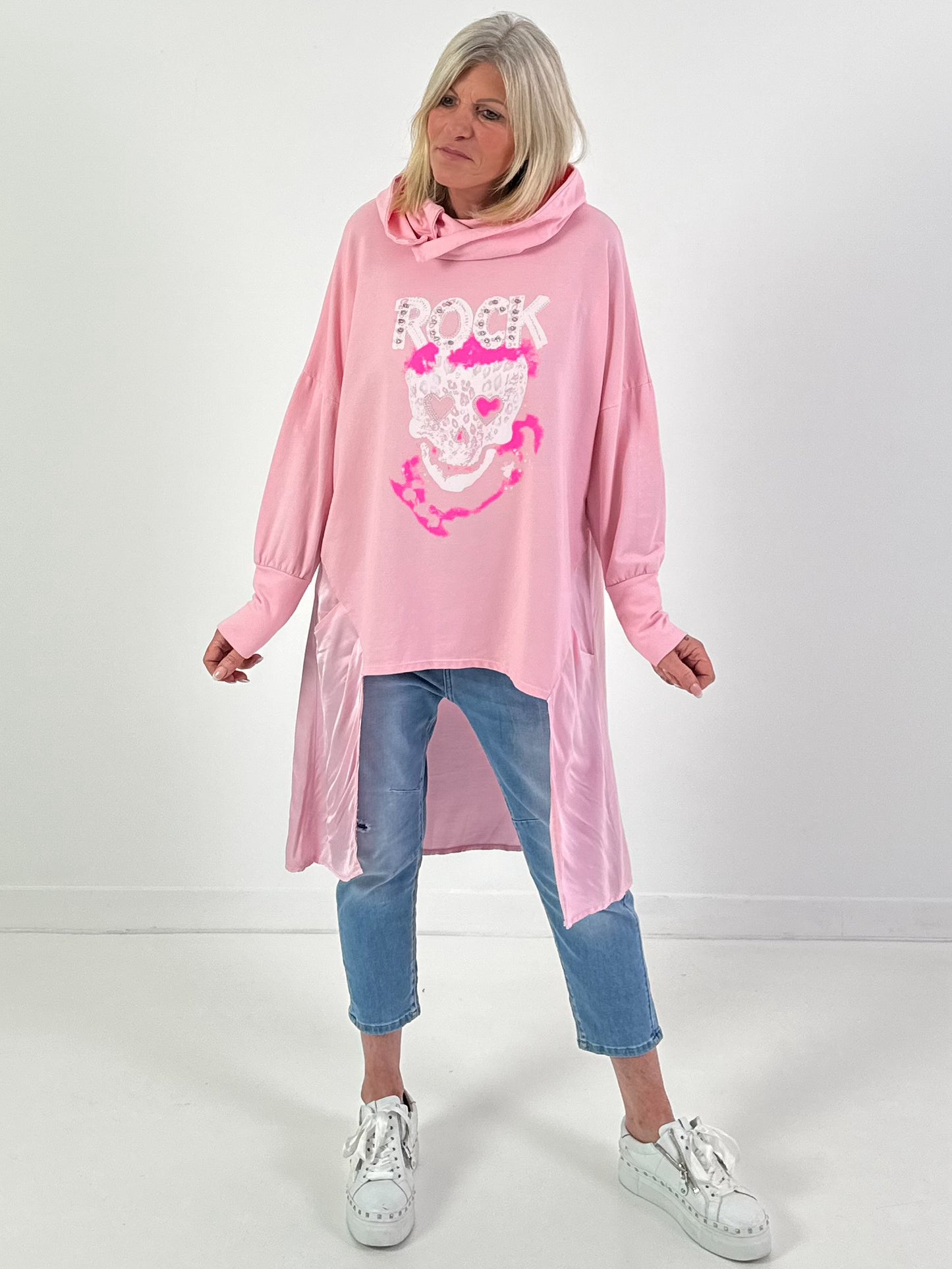 Hoodie Modell "Sparkle Skull" - rosa