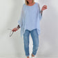 Silk Tunic with Integrated Under Top - Light Blue
