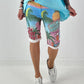 Short met all-over print - turquoise-roze-meerkleurig