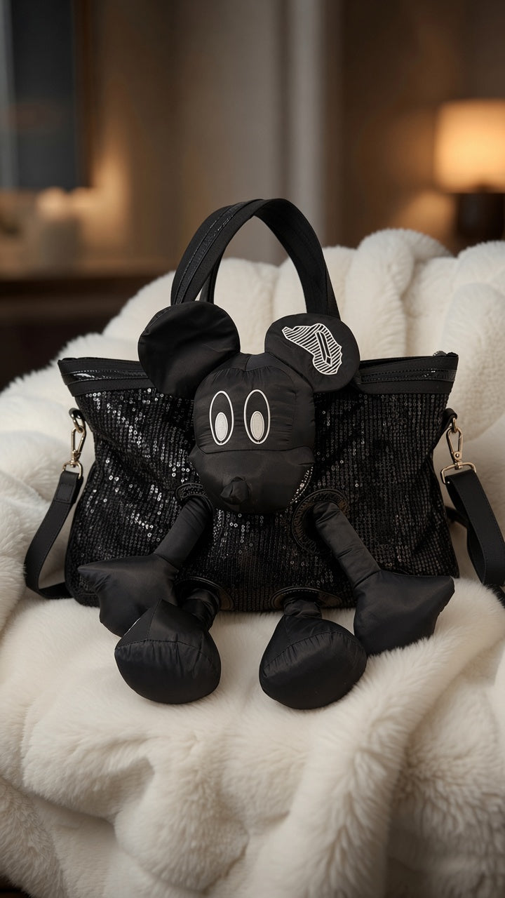 Stylish bag with many special details - black