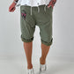 Kurze Baggy mit breiten Nähten -khaki