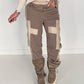 Sweathose im Materialmix - taupe-beige