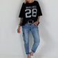 Sweater mit Vintage-Print - schwarz