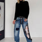 Jogg-Jeans im Used Look Woman & Pearl - denim-Schwarz