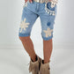 Denim Shorts with Crochet Patches