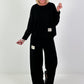 Zweiteiler mit Statement Patch - schwarz
