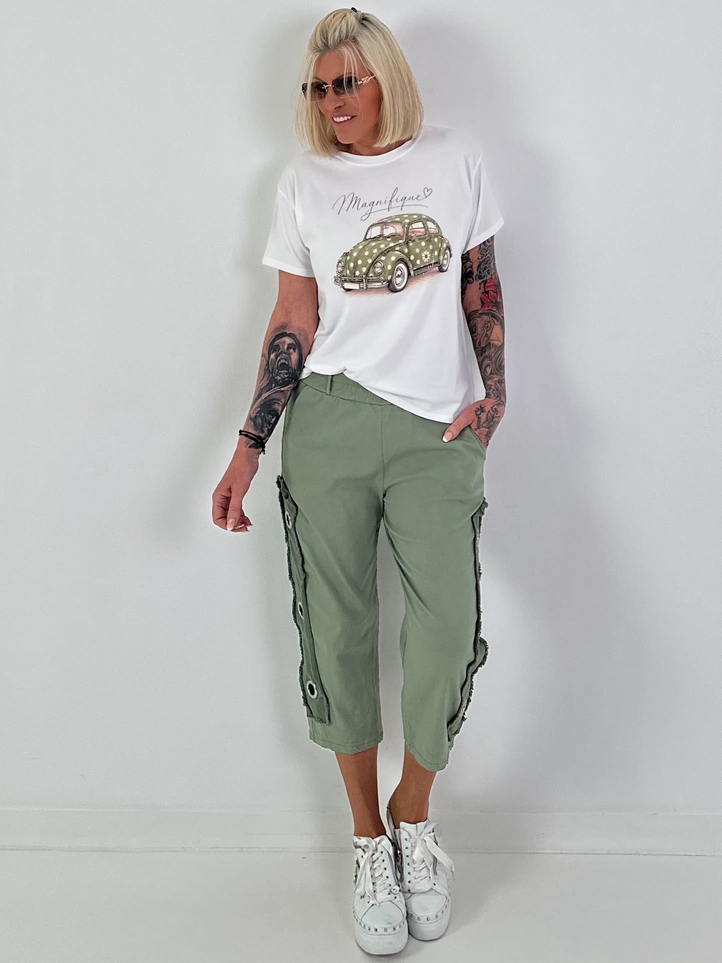 T-Shirt Magnifique - weiss-khaki