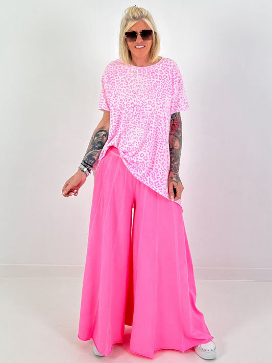 T-Shirt Leo - weiss-pink