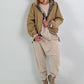2 in 1 Jacke mit Leo-Print - camel