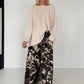 Soft oversized crew neck sweater - beige