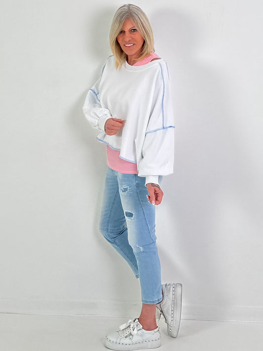 Sweater Modell "Color Whisper" - weiss