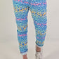 Hose mit Leo Print - blau-mehrfarbig