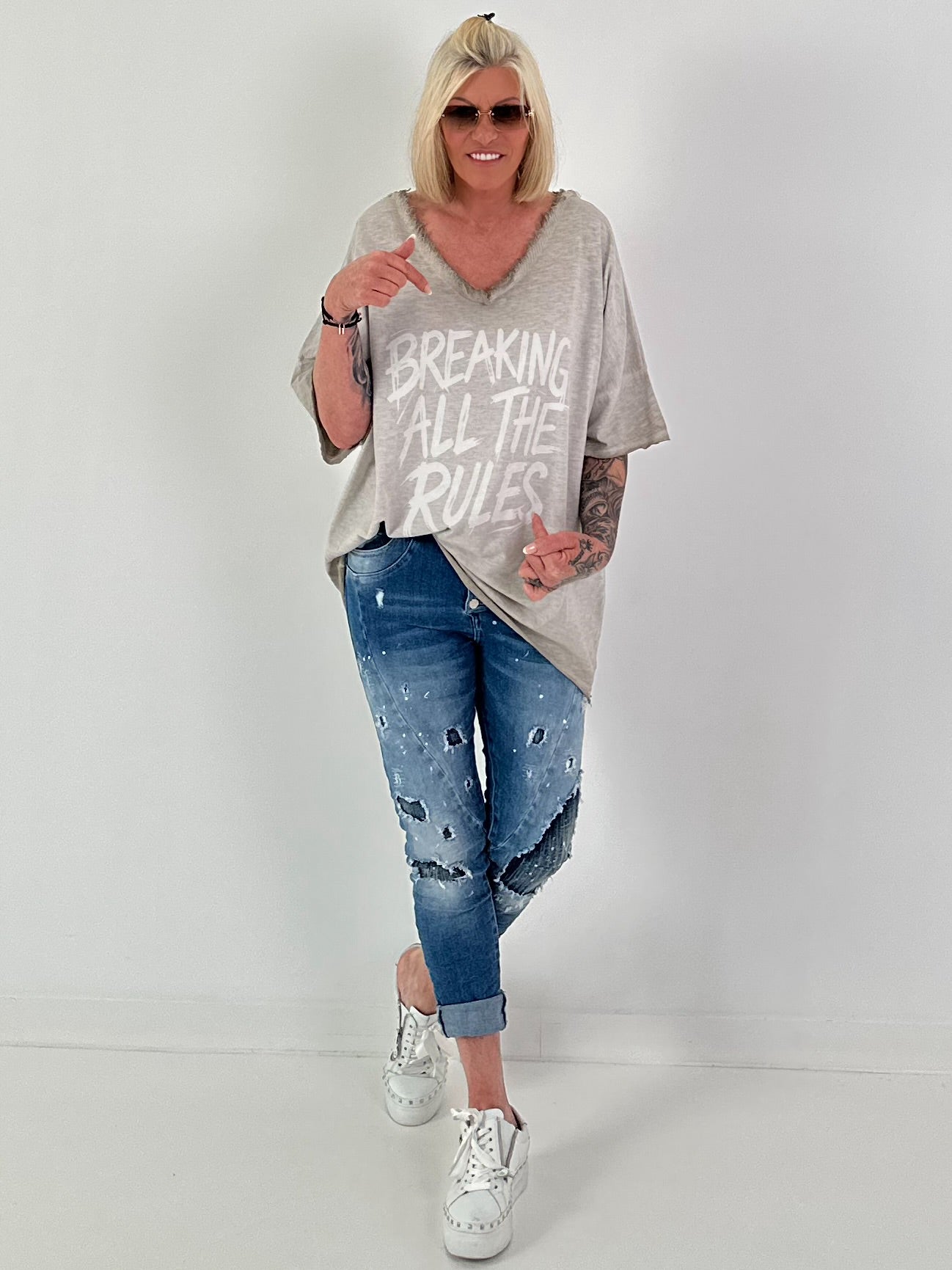 Oversized Shirt Breaking Rules - beige