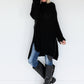 Long Strickpullover - schwarz