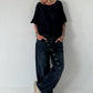 Lightweight half-sleeve sweater - navy
