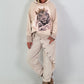 Stylisches Sweatshirt  mit großem Patch Tiger - beige