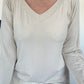 Basic Shirt mit V-Neck - beige