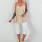 Capri Pants with Tie Waist - White