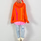 Oversized shirt model “YEAH” - neon orange
