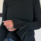 Shirt mit Trompetenärmelchen - schwarz