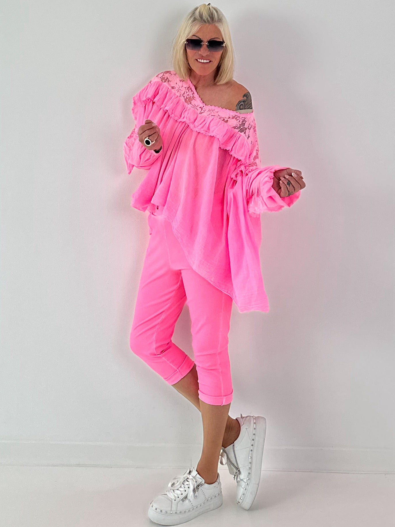 Baby-Doll Tunika - neonpink