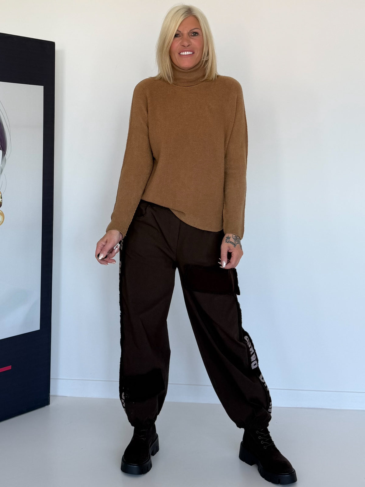 Basic Rollkragenpullover - camel