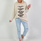 Sweater with cut-outs - beige