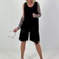 Top with cut-out and asymmetrical hem - black