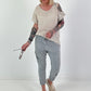 Linen Shirt with Cut-Out - beige