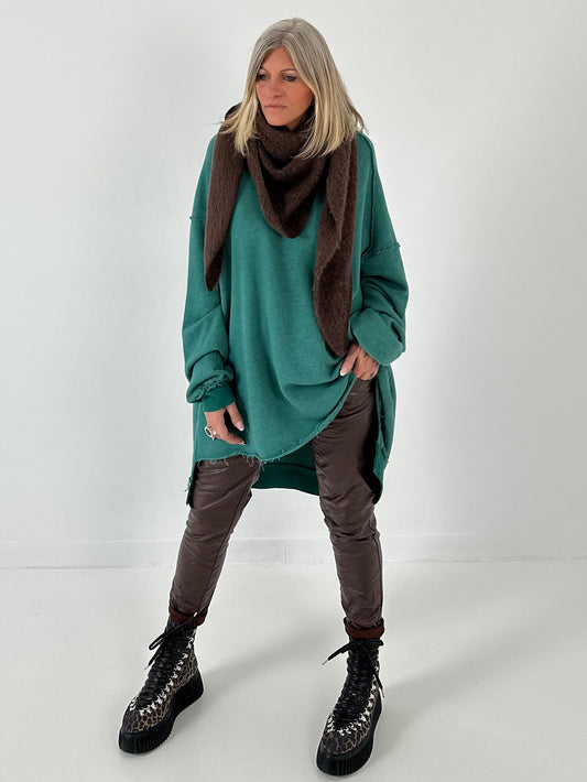Oversized Sweatshirt Modell "Free Spirit" - smaragdgrün