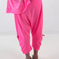 Sweatshirt Baggy mit Beinraffung - neonpink