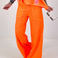 Sweatpants with large side pockets - neon orange