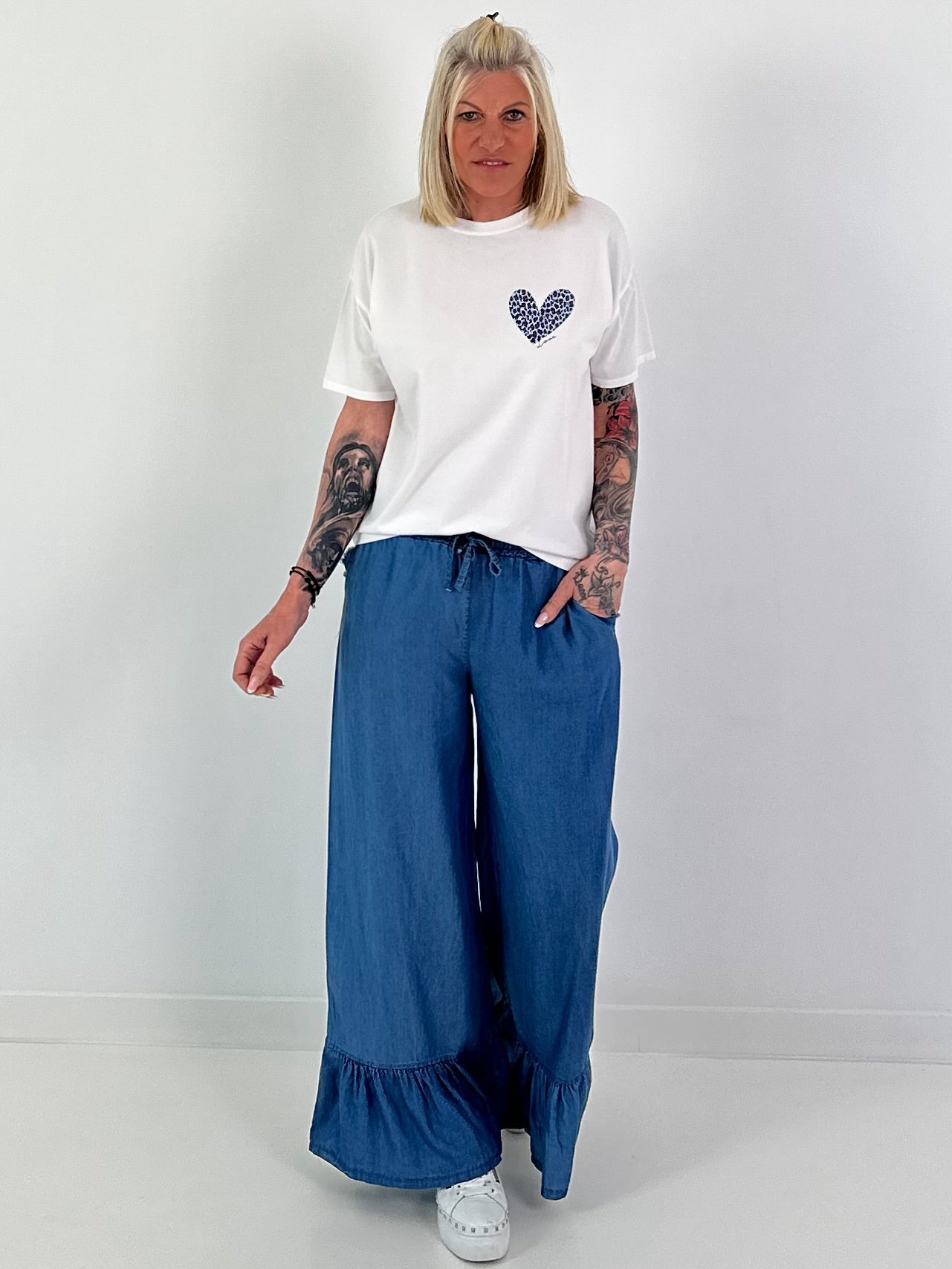 T-Shirt Amour Leo - white-light blue