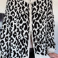 Strickjacke im Leo-Style - schwarz-beige