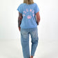 Fine Knit Shirt Dog Mom - light blue